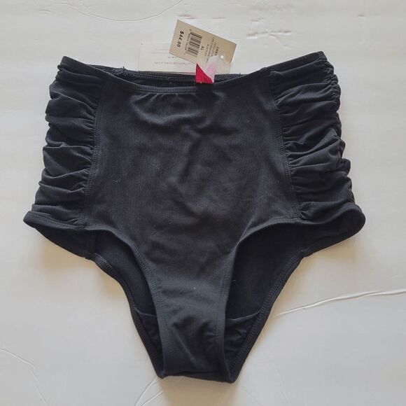 California Kisses juniors black high waisted swimming brief size XL slim - Picture 2 of 6